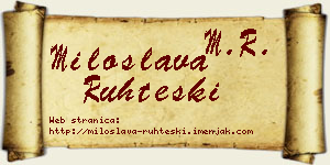 Miloslava Ruhteski vizit kartica